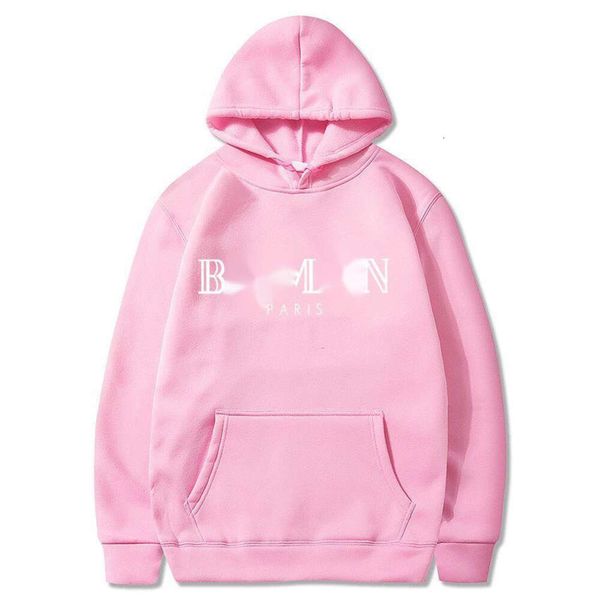 Balman Designer-Hoodie von höchster Qualität, rosa Polo-Hoodie für Damen, Sweatshirts mit Buchstabendruck, lockerer und bequemer Kapuzenpullover für Herren und Damen