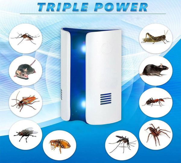 Brottyp Multifunktions-Ultraschall-Elektronik-Repeller vertreibt Mäuse Bettwanzen Mücken Spinnen Insektenschutzmittel Killer T1912032368578