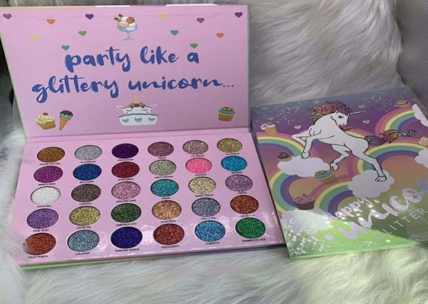 Drop wasserfeste 30-Farben-Lidschatten-Palette Happy Unicorn Glitter Party Glitter Eye Pressed Powder Makeup3609537