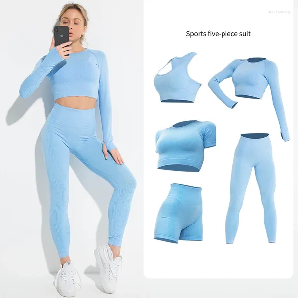 Set attivi Abbigliamento sportivo da palestra Leggings senza cuciture femminili Set da yoga Reggiseno sportivo Abbigliamento fitness Tuta da allenamento Tuta da donna Abbigliamento da esercizio