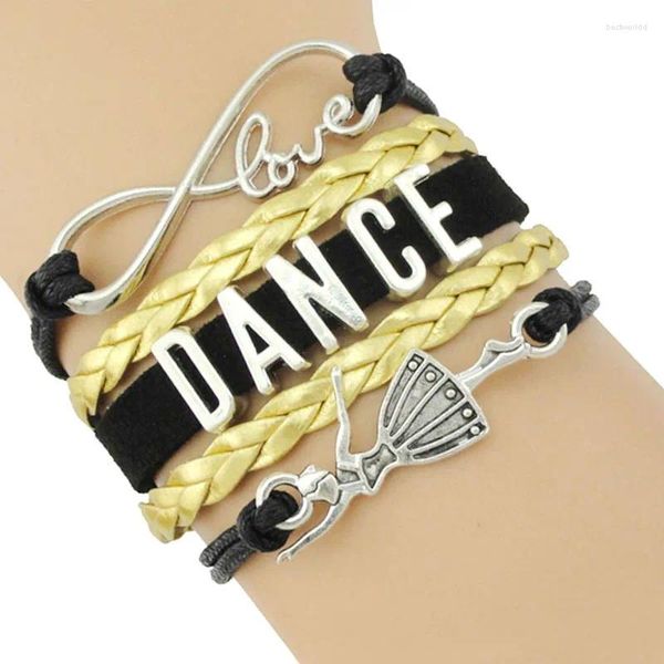 Braccialetti con ciondoli Ballerina di danza Amore Infinito Gioielli Donna Unisex Ragazza Ragazzi Regalo Goccia