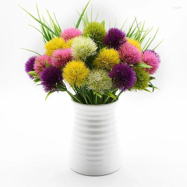 Flores decorativas 20 pcs plástico dandelion produtos domésticos vasos para decoração de casa casamento acessórios de noiva liberação artificial