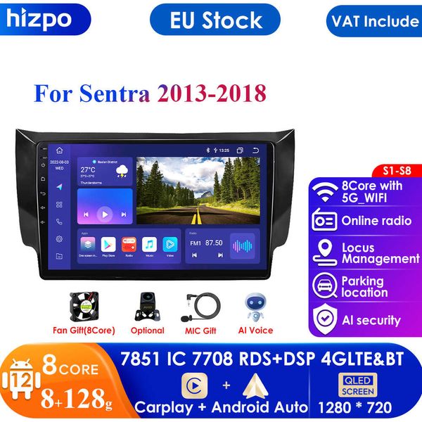 7862 Sistem 2din Android Araba Radyosu Nissan Sylphy B17 Sentra 12 2012-2018 GPS NAV Carplay Auto 4G Rds