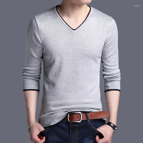 Suéteres masculinos roupas slim fit vermelho liso t camisa de malha suéter masculino pulôveres pescoço modo antigo estilo coreano casual clássico a