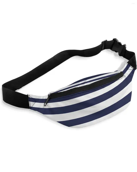 Поясные сумки Темно-синие, белые, полосатые, женские и мужские, на пояс, большая вместительная сумка, унисекс, через плечо, на груди