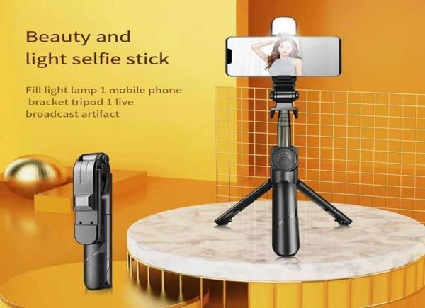 Tripés XT02 Telefone Móvel Bluetooth Selfie Stick Tripé Integrado Multifuncional Portátil 70cm Transmissão ao Vivo Magic Device8112838