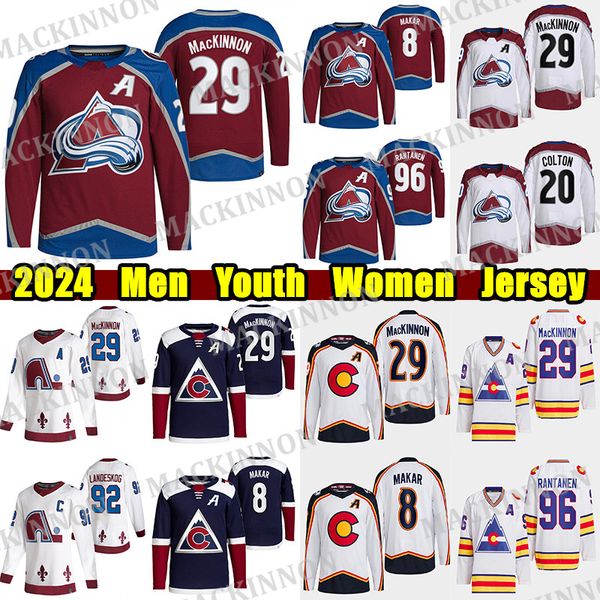 #29 Nathan MacKinnon Reverse Retro Hockey-Trikot #8 Cale Makar Mikko Rantanen Gabriel Landeskog Joe Sakic Nichushkin Devon Toews Ryan Johansen Ross Colton Trikots