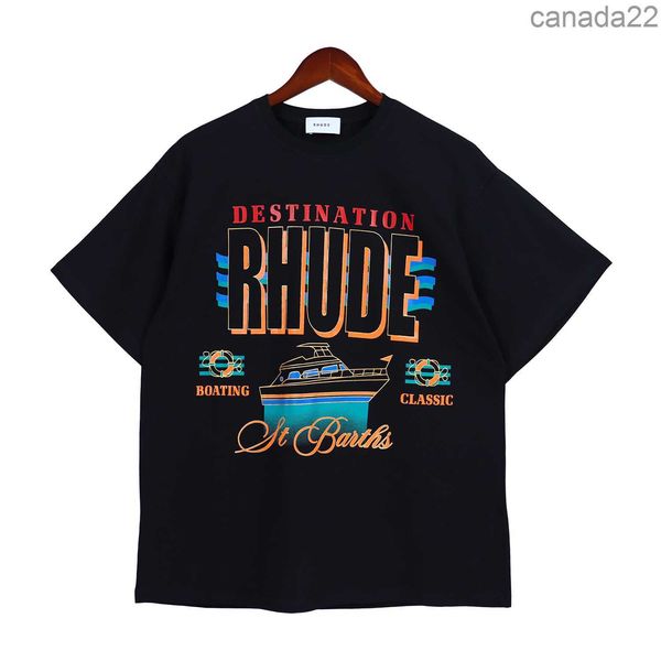 Rhude T-Shirt Europa Amerika Herren Designer Markenkleidung Rundhals Hohe Qualität Kurzarm US Größe S-xxl RT9N OYPT MWTN