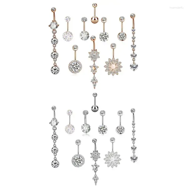 Dangle Küpeler 10 PCS Kavisli Halka Halkası Barbell Vücut Takı Kadın Yüzükleri için Piercing