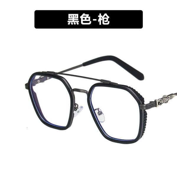 Дизайнерские очки Ch Cross в оправе, хромированные брендовые солнцезащитные очки, очки для мужчин, модные, с большим лицом, для близорукости, в стиле ретро, черные золотые глаза, сердце, высокое качество, Oi4s