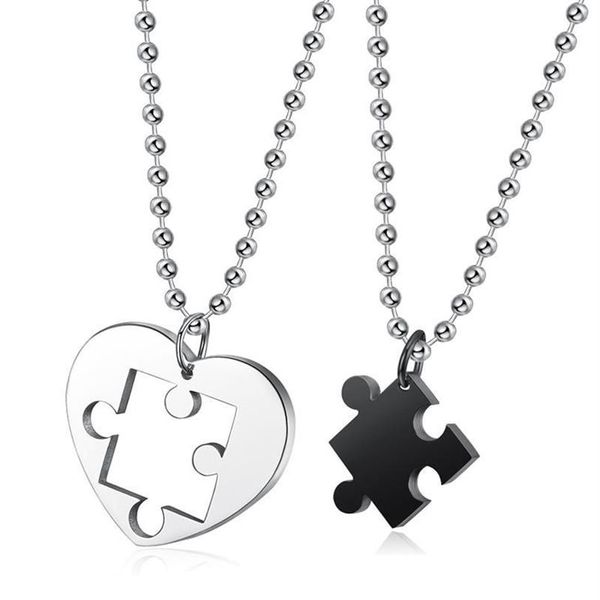 Ожерелья с подвесками Megin D, романтический простой пазл, пара из нержавеющей стали для мужчин и женщин, друг, модный дизайн, подарок, Jewelry291p