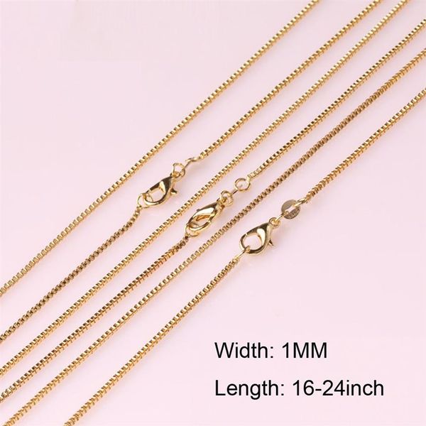 Ganze 10 PCS Fashion Box Chain 18K vergoldete Ketten Charm Gliederketten Halskette Schmuck mit hochwertigen Karabinerverschlüssen 16-2235i