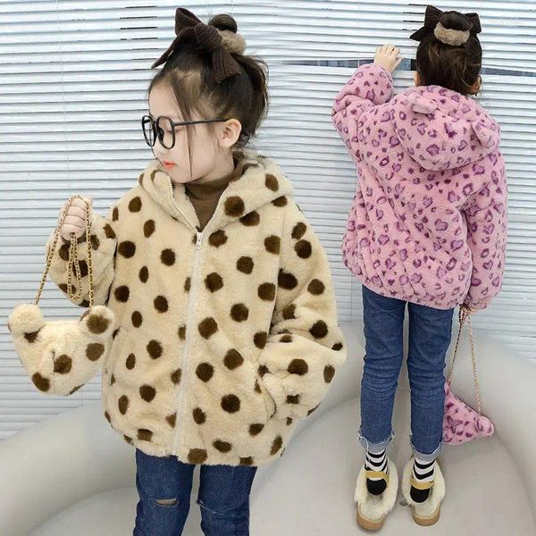 Unten Mantel 2023 Mädchen Plüsch Starke Mit Kapuze Mäntel Herbst Winter Jacke Kinder Mode Warm Halten Kleidung Für Kinder Oberbekleidung TY71