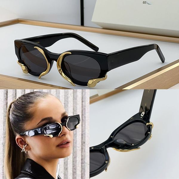 Óculos de sol femininos de cobra dourada de designer legal, armação de acetato oval, envolta com cobra de metal, óculos femininos elegantes e sexy, M.PP, dirigindo, viajando, quentes