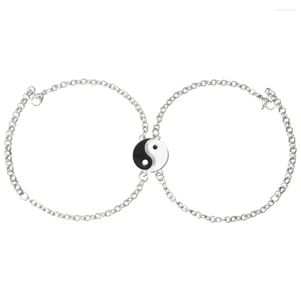 Charme pulseiras combinando pulseira yin yang casais para mulheres relacionamento de longa distância