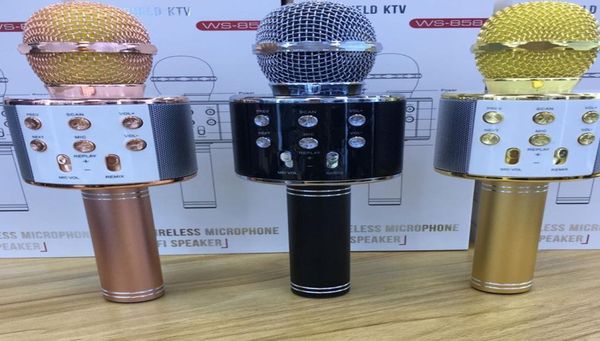 Q7 Handheld Mikrofon Bluetooth Wireless KTV Mit Lautsprecher Mic Microfono Handheld Für Smartphone Tragbare Karaoke Player1087547
