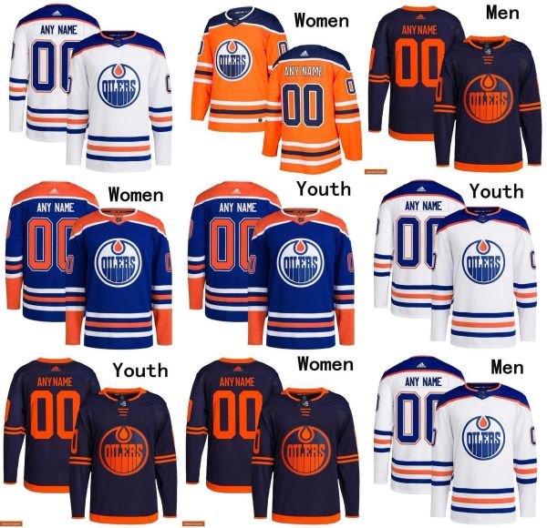 Supporto Dropshipping PERSONALIZZATO PERSONALIZZATO Edmonton Uomo Donna Youth Oilers Maglie da hockey 55 Dylan Holloway 18 Zach Hyman 91 Evander Kane 13 Jesse Puljujarvi 56 Kailer Y