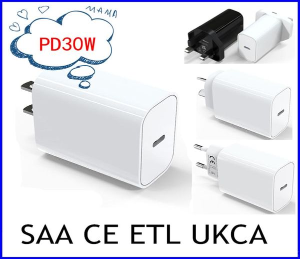 Caricabatterie Real True PD30W per iPhone 14 Pro Max iPad Blocco di ricarica veloce a muro per Samsung Huawei Xiaomi Tablet PC Caricabatterie veloce da 30 W6364998