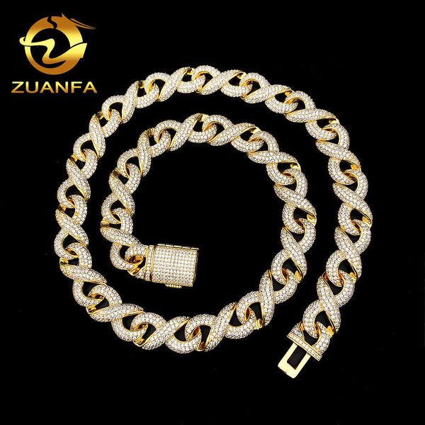 Colar de jóias de preço de latão Micro Pave Iced Out Cz Diamond Personalizado Hip Hop Cuban Link Chain