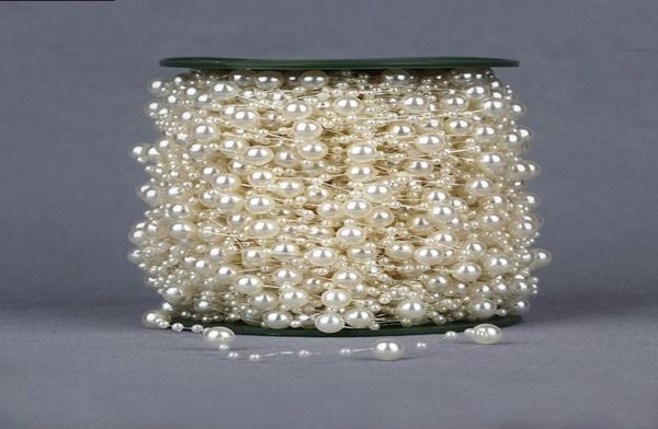 60 metros hilo de pescar perlas cadena guirnalda flores decoración del banquete de boda cadena de cuentas perlas de imitación colorido barato Supp2215457