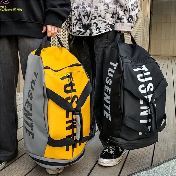 Çok amaçlı fitness backpack kadın erkekler su geçirmez okul çantası bağımsız ayakkabılar cep seyahat omuz paketi spor çantası xa347b 231228