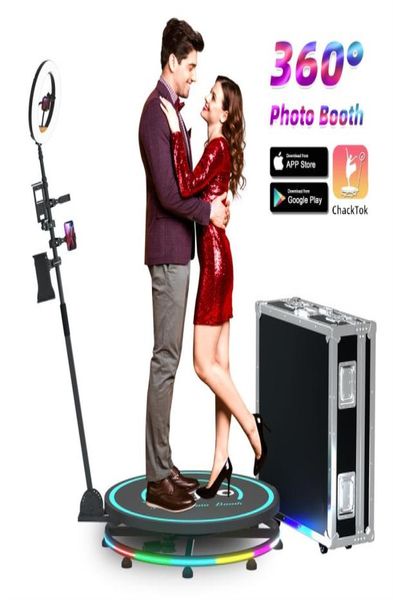 Macchina rotante per cabina 360 Po per eventi Feste Espositore automatico per piattaforma selfie con rotazione con logo personalizzato1824827