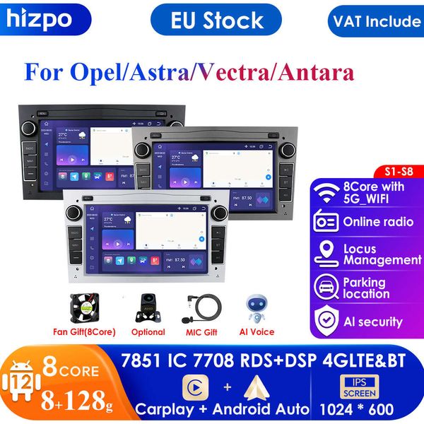 Carplay 4G-LTE 7 ''2din Android Autoradio GPS per Opel Astra H J Vectra Vauxhall Antara Zafira Corsa C D Vivaro Meriva Veda DSP