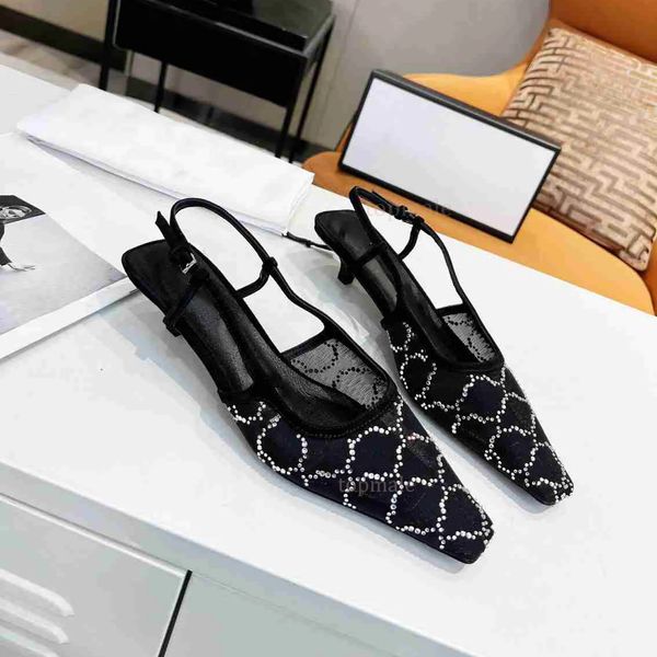 Designer tacchi eleganti scarpe moda donna ragazze g sandali slingback pompa aria slingback scarpe a punta scarpe da sposa C122902