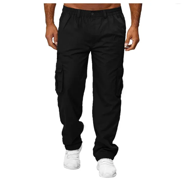 Erkek pantolon tulum çok cep düz bacak pantolonları vintage harajuku sokak kıyafeti fitness spor erkek giyim 2023