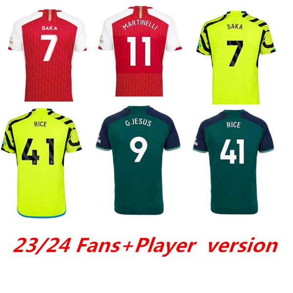 23 24ODEGAARD HAVERTZ RICE SMITH ROWE G.JESUS SAKA Fußballtrikot SALIBA Fans Spielerversion 2023 2024 Fußballtrikots Hemd Männer Kinder Jungen Sets Jugend Tops 999