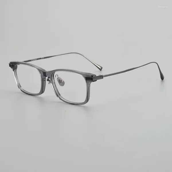 Óculos de sol quadros japonês acetato titânio prescrição quadrado feminino óculos miopia óptica óculos PL-205 leitura óculos para homem