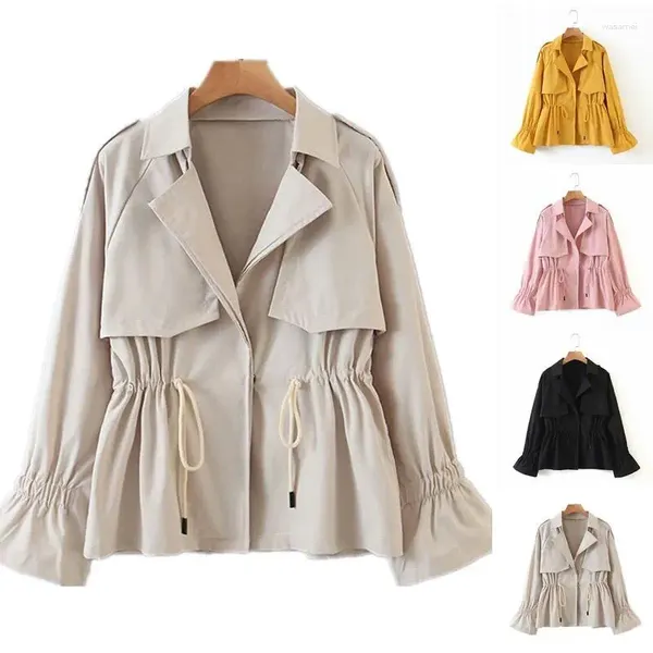 Trench da donna Giacca da donna corta dolce carino primavera autunno inverno moda casual elegante sciolto business formale ufficio lavoro giacca a vento