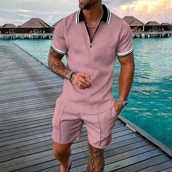 Tute da uomo Costumi da uomo Abiti Giacca da uomo Tan Suite Scialle Risvolto 3D Abito a maniche corte Pantaloncini Spiaggia tropicale HawaiianSS Body