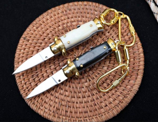 Мини-брелок, итальянский мафия, автоматический складной нож, карманные ножи EDC для кемпинга и улицы
