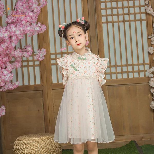 Kız Elbiseler Yaz Kıdemli Hanfu Kızlar İçin Çocuklar Peri Kostüm Cosplay Halk Dansı Prenses Tang Takım Takım Çin Çocuk Elbise