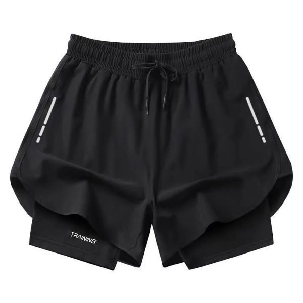 UA Designer Herren Doppelschicht Fiess Atmungsaktive, schnell trocknende, elastische, gefälschte, zweiteilige Sport-, Basketball-, Trainings-, enge, kurze Strand-Freizeitshorts