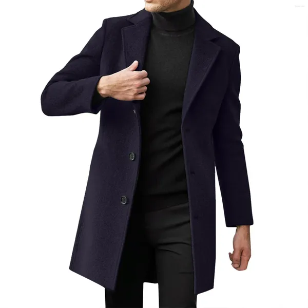 Мужские куртки, флисовое пальто, мужская модная тонкая зимняя одежда с длинными рукавами и воротником с лацканами, шерстяная винтажная утолщенная рабочая одежда для вечеринок, бизнеса