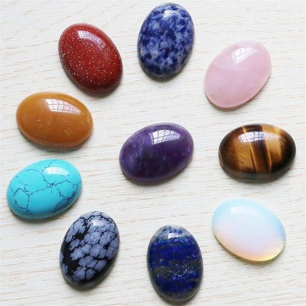 Todo 10 pçs / lote pedra natural oval CAB CABOCHON Teardrop Beads mistura de cores 18 25mm DIY jóias fazendo anel presente de feriado 255d