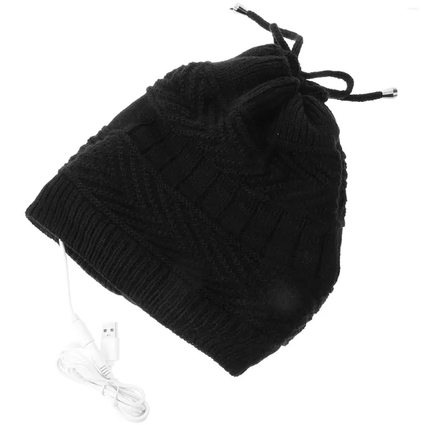 Boinas tem boné de aquecimento USB pescoço tricô chapéus de pelúcia quente mantendo multiuso