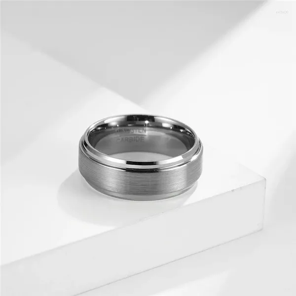 Anéis de cluster Tungstênio fio de aço desenho fosco carboneto personalidade moda alta quelity fino masculino feminino anel polido sem desbotamento wg018