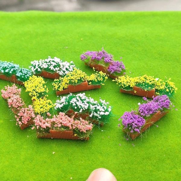 Dekorative Blumen Sand Tischmaterialien Künstliche Blumenbeete Kunststoff Handgefertigte Outdoor-Szenendekoration Bonsai-Schießpfad