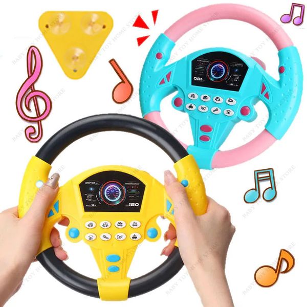 Kinder Cartoon Elektrische Simulieren Fahren Auto Lenkrad Baby Sounding Spielzeug Frühe Pädagogische Kinderwagen Fahren Musikalische Spielzeug geschenk 231228