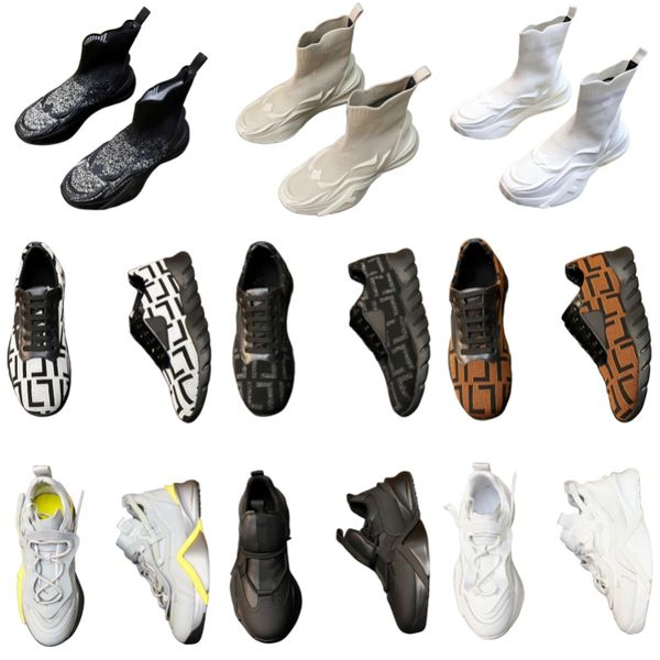 Botas masculinas carta designer sapatos malha respirável sapatos casuais carta marca meias botas antiderrapante runnin sapatos de borracha inferior tênis estiramento tricô sapatos ao ar livre