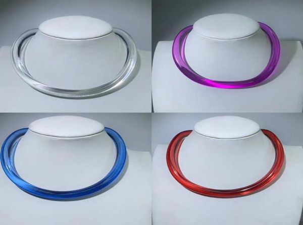 Chokers Original Design 10mm Dicke Acrylharz Transparent Große Offene Halsband Halskette Schmuck Kristall Kragen Für Frauen Geschenk7277781