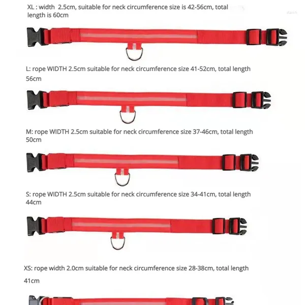 Coleiras para cães e todas as grandes e pequenas noites de nylon recarregáveis luminosas para animais de estimação estações usb led produtos para animais de estimação