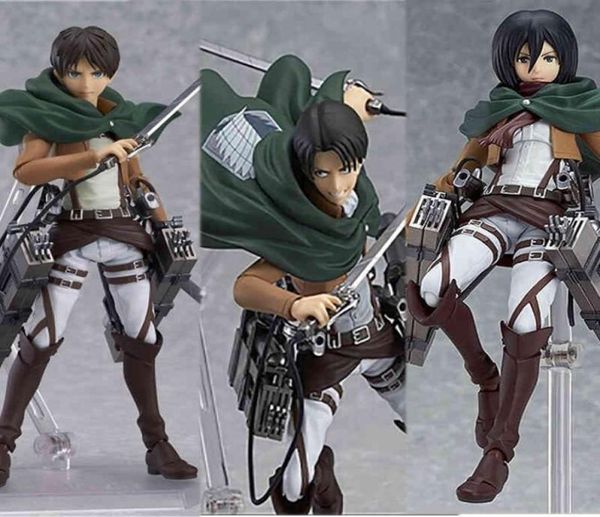 Attacco su Titano Figure Eren Mikasa Ackerman Levi Action PVC Figure Jaeger Eren Ackerman Anime Figma 203 207 213 Figura X05039808671