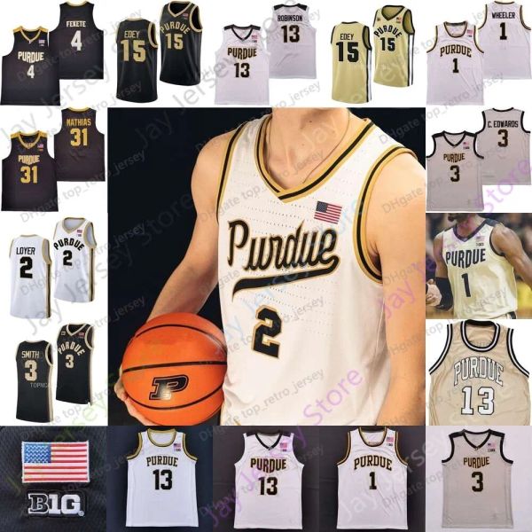 Purdue Boilermakers Jersey de basquete juvenil infantil universitário Zach Edey Fletcher Loyer Braden Smith Furst Newman Gillis Kaufman-Renn Robinson Ivey Morton Jenkins Jr.