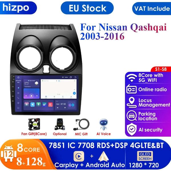 9 Polegada 8g + 128g 2din android 12 rádio do carro reprodutor de vídeo multimídia para nissan qashqai 1 j10 2006-2013 navegação gps bt mirrorlink