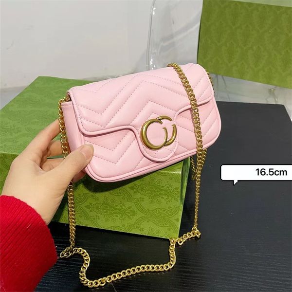 2024 Mini Kamera Kette Taschen Designer Tasche Frau Umhängetasche Umhängetaschen Dame Cross Body Niedliche Geldbörse Leder Buchstabe 5A