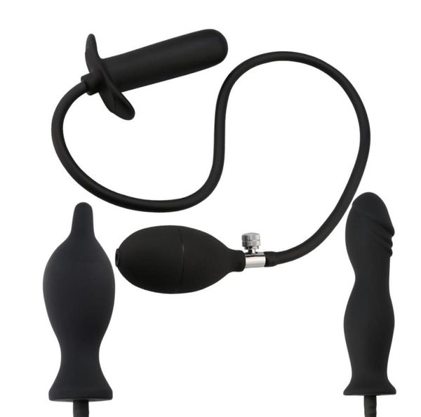 Plugue anal de silicone de grandes dimensões para inflar a bunda dilatador expansível cheio de ar grande bomba vibrador para mulheres homens gays 2107201148640